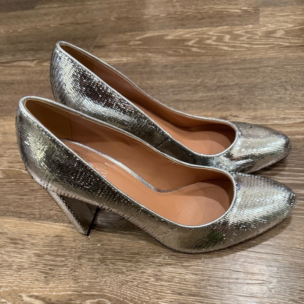 Vince Camuto Metallic Silver Heels